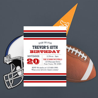 Red White and Blue Team Invitation d'anniversaire