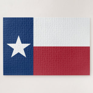 Red White and Blue Texas Flag Jigsaw Puzzle