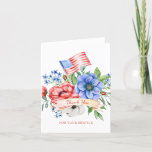 Red White and Blue   Thank you for Your Service Card