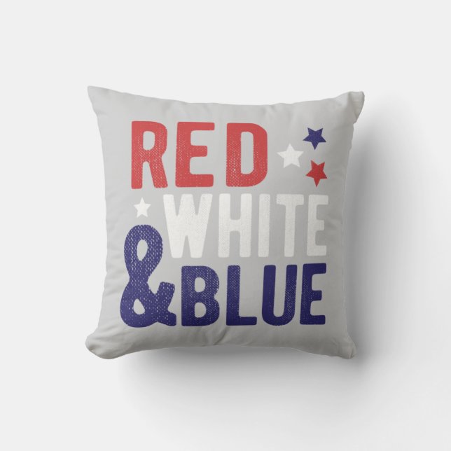Red White And Blue Throw Pillow (Front)