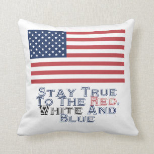 Red, White and Blue Throw Pillow