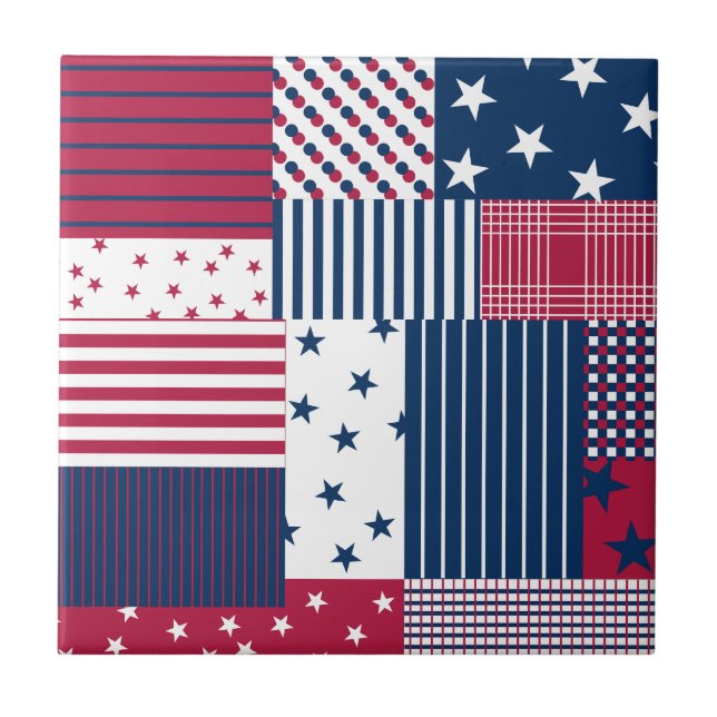 Red, White and Blue Tile (Front)