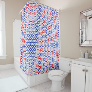 Red White and Blue Tile Pattern  
