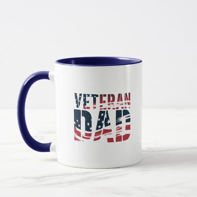 Red, White, and Blue Veteran Dad Mug (Left)