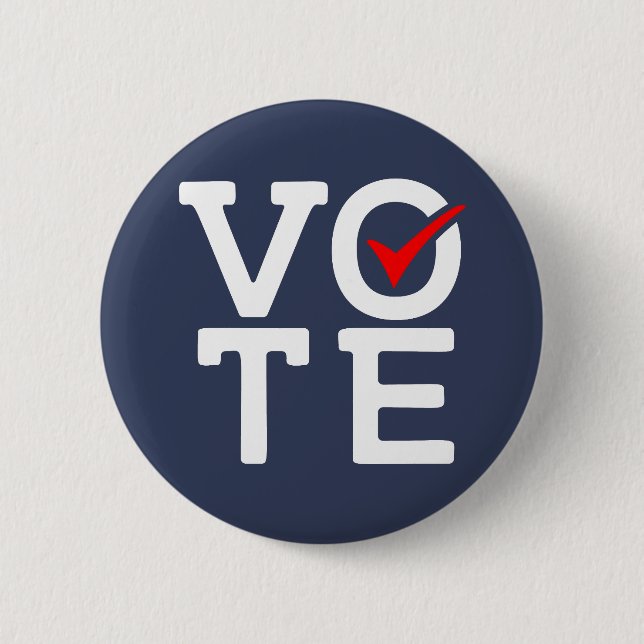 Red White and Blue Vote 2 Inch Round Button (Front)