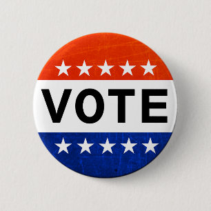 Red White and Blue Vote Patriotic Button
