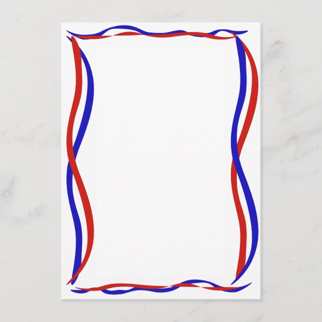 Red White and Blue Waves  Menu (Front)