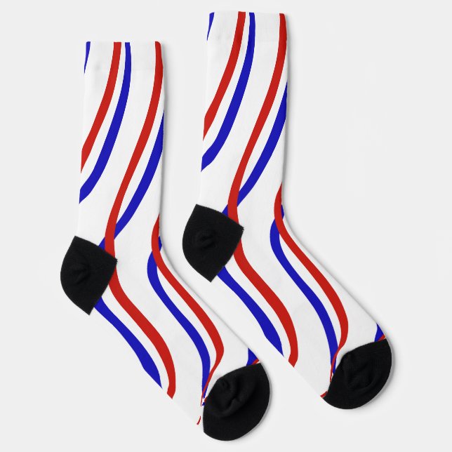 Red White and Blue Waves Socks (Right)