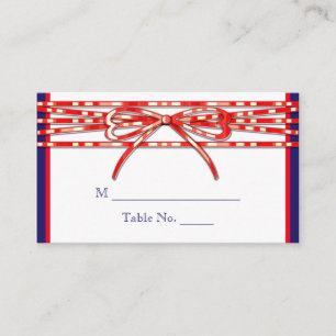 Red White and Blue Wedding Place Cards