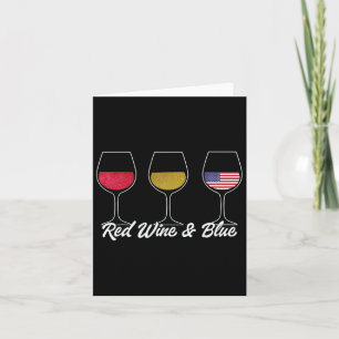 Red White And Blue Wine Gles Womens 4th Of July Pa Card