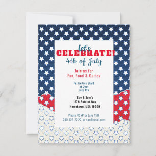 Red White and Blue with Stars 4th of July