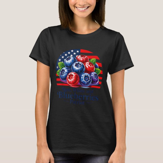 Red White And Blueberries Christian Patriotic  T-Shirt (Front)
