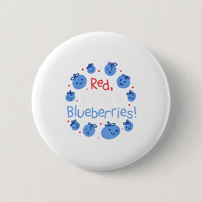 Red, White And Blueberries Patriot Dom For Men Wom 2 Inch Round Button (Front)