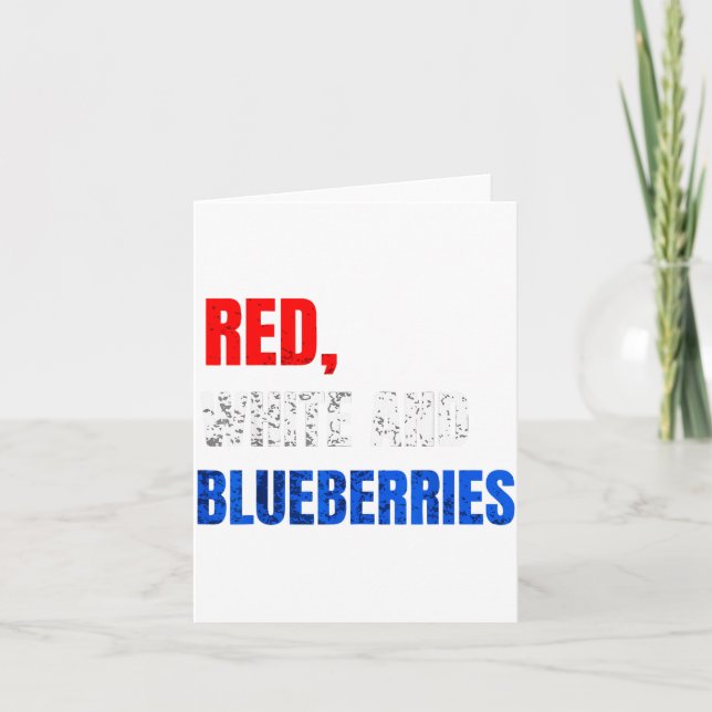 Red White And Blueberries Patriot Fun Summer Party Card (Front)