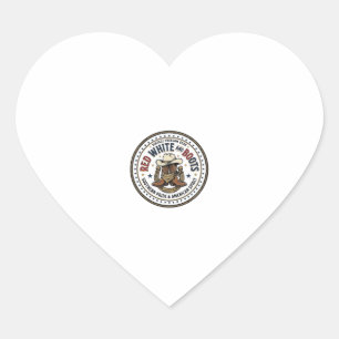 Red White And Boots Patriotic Patriotic Southern C Heart Sticker