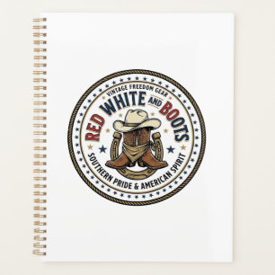 Red White And Boots Patriotic Patriotic Southern C Planner