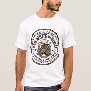 Red White And Boots Patriotic Patriotic Southern C T-Shirt