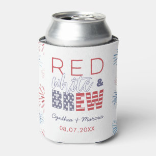 Red White And Brew Couples Shower Favour Can Coole Cooler