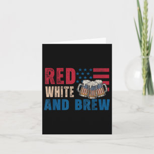 Red White And Brews Funny Retro Usa Beer 4th July  Card