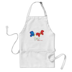 Red, White and Butterflies Standard Apron