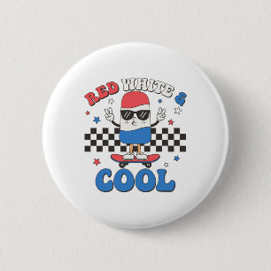 Red White And Cool 4th Of July Popsicle Ice Cream 2 Inch Round Button