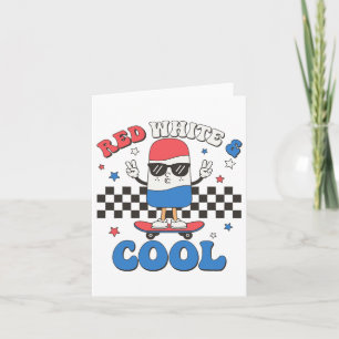 Red White And Cool 4th Of July Popsicle Ice Cream Card