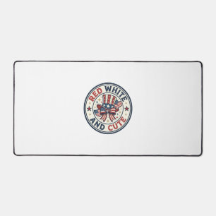 Red White And Cute Patriotic Womens Patriotic Spar Desk Mat