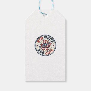 Red White And Cute Patriotic Womens Patriotic Spar Gift Tags
