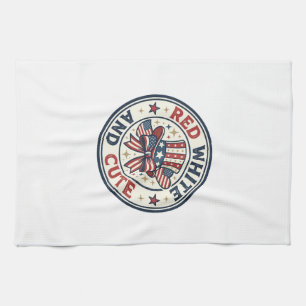 Red White And Cute Patriotic Womens Patriotic Spar Kitchen Towel