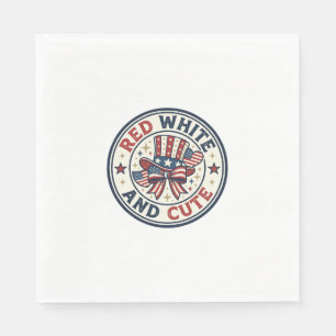 Red White And Cute Patriotic Womens Patriotic Spar Napkin