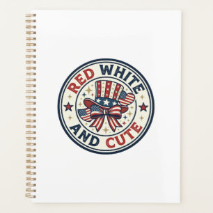 Red White And Cute Patriotic Womens Patriotic Spar Planner