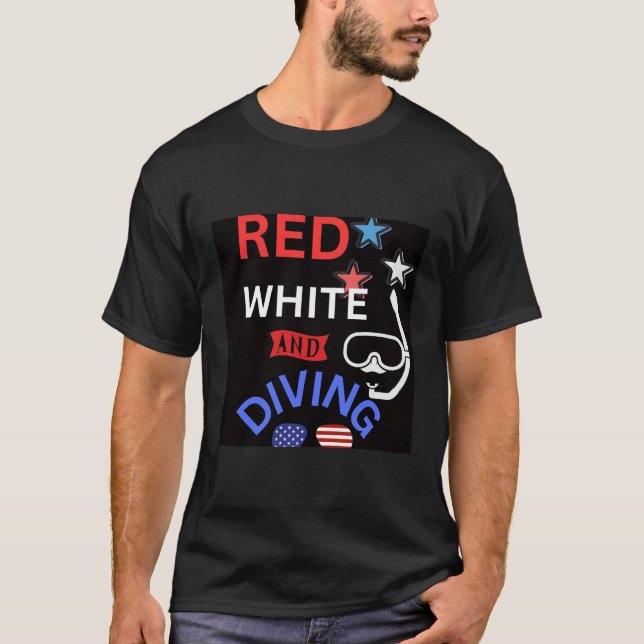 Red white and diving T-Shirt (Front)