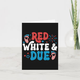 Red White And Due 4th Of July Pregnancy Announceme Card