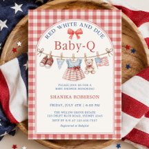 Red White and Due Baby-Q Clothesline Baby Shower