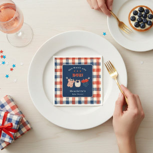 Red White and Due Baby Shower Napkins