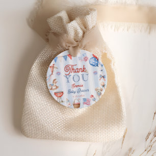 Red White and Due Baby Shower Thank you Favour Tags