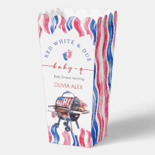 Red white and due babyq 4th july baby shower favor box