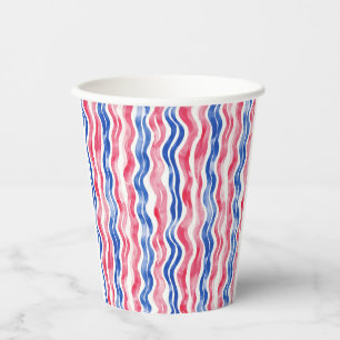 Red white and due babyq 4th july baby shower paper cups