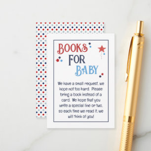 Red White and Due Books for Baby Enclosure Card