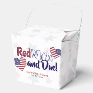Red White and Due Independence Baby Shower  Favor Box