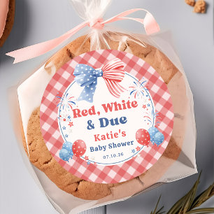 Red White And Due Patriotic Baby Shower Sticker