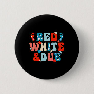 Red White And Due Pregnancy Announcement 4th Of Ju 2 Inch Round Button