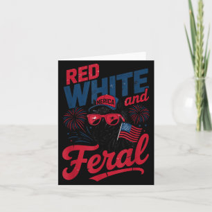 Red White And Feral - Patriotic USA Horse Merica Card