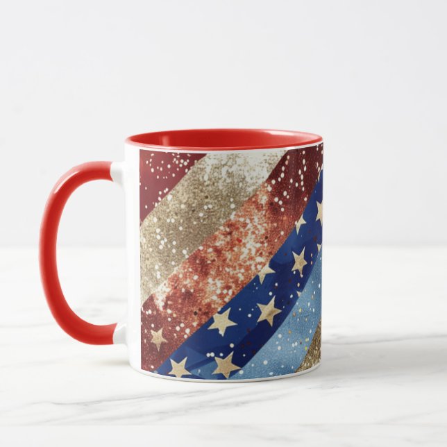 Red White and Gold Americana Custom Mug (Left)