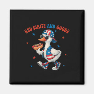 Red White And Goose Funny 4th Of July Patriotic Us Magnet