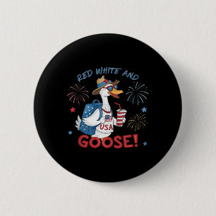 Red White And Goose Patriotic American Flag Usa 4t 2 Inch Round Button