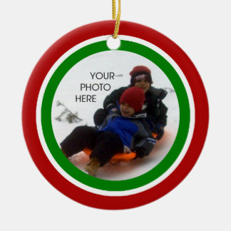 Red, White, and Green Christmas Ceramic Ornament