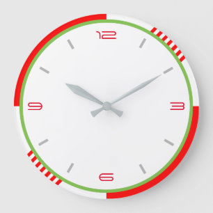 Red White and Green Large Clock
