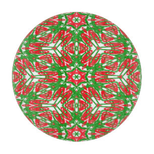 Red, White and Green Snowflakes Cutting Board