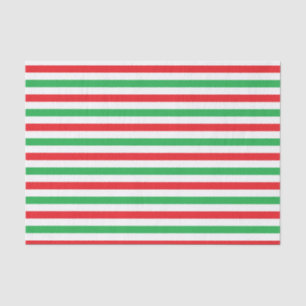 Red, White and Green Stripes Tissue Paper